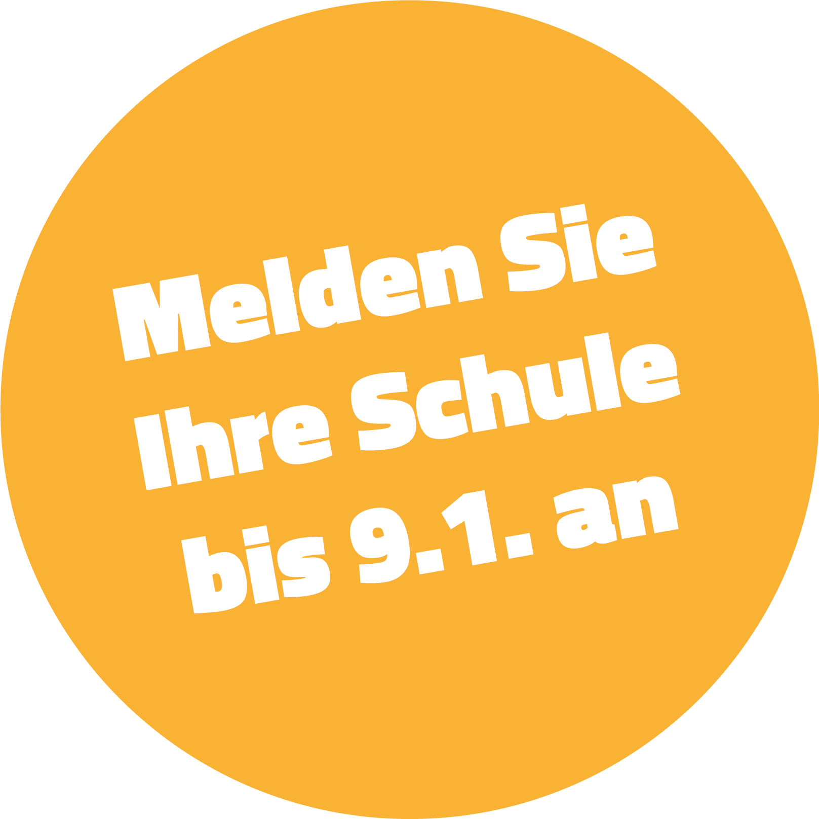 Melde deine Schule bis 9.1. an