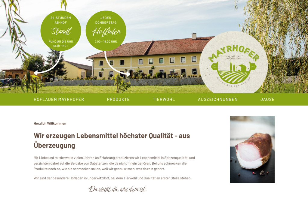 Einblick in den Webshop wunderhuebsch.at - Startseite