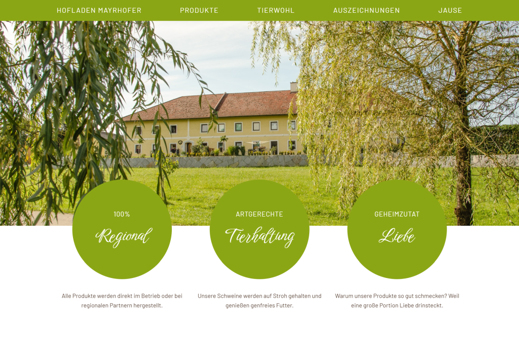 Einblick in den Webshop wunderhuebsch.at - Produktkarusell